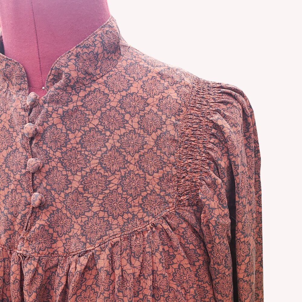 No. 6 Rust Patterned Dress - Picture 3 of 8